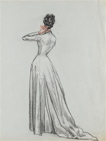 GEORGES LEPAPE (1887-1971) La Robe Grise - Balenciaga. [FASHION]